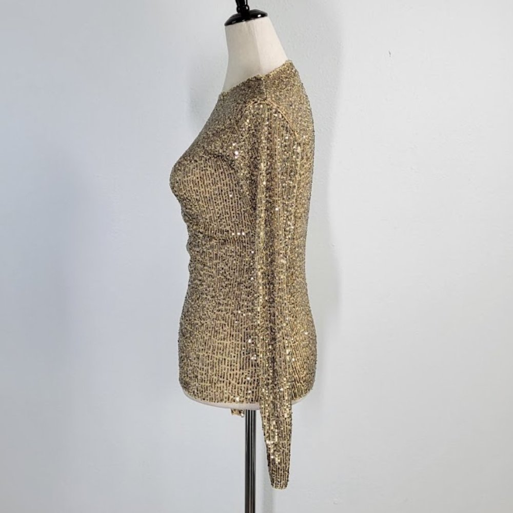 FREE PEOPLE INTIMATELY gold rush long sleeve top Sz XS NEW - Picture 6 of 11